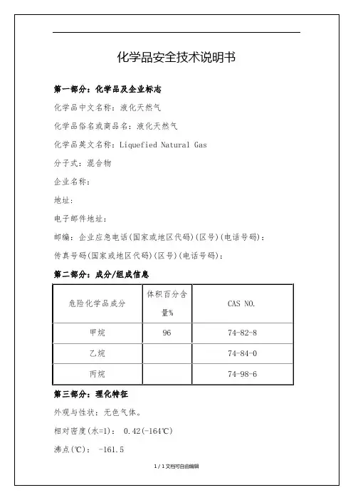 LNG安全技术说明书