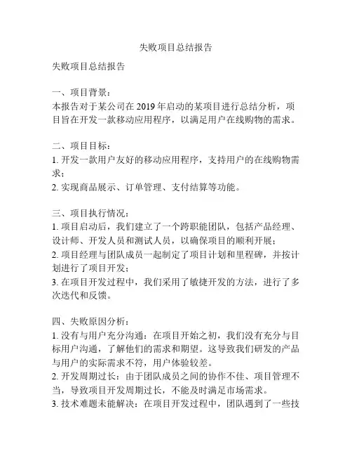 失败项目总结报告