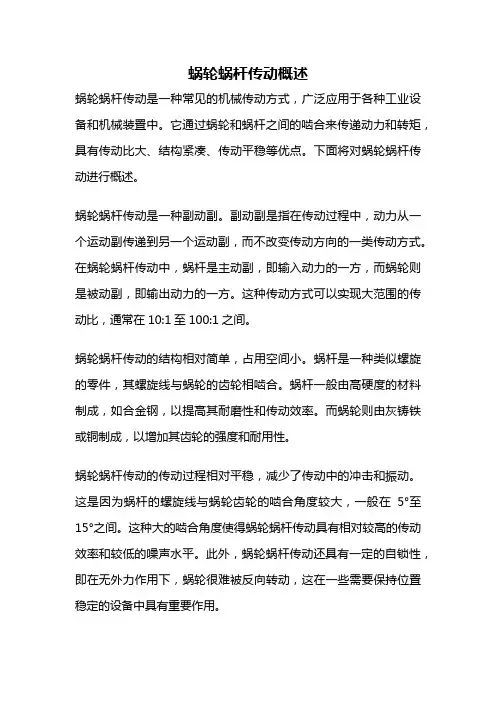 蜗轮蜗杆传动概述