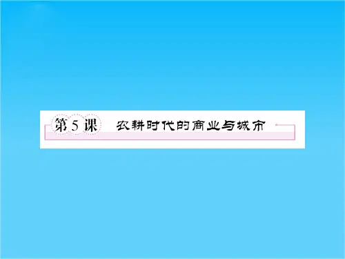 高一历史必修2(岳麓版)课件 第5课 农耕时代的商业与城市