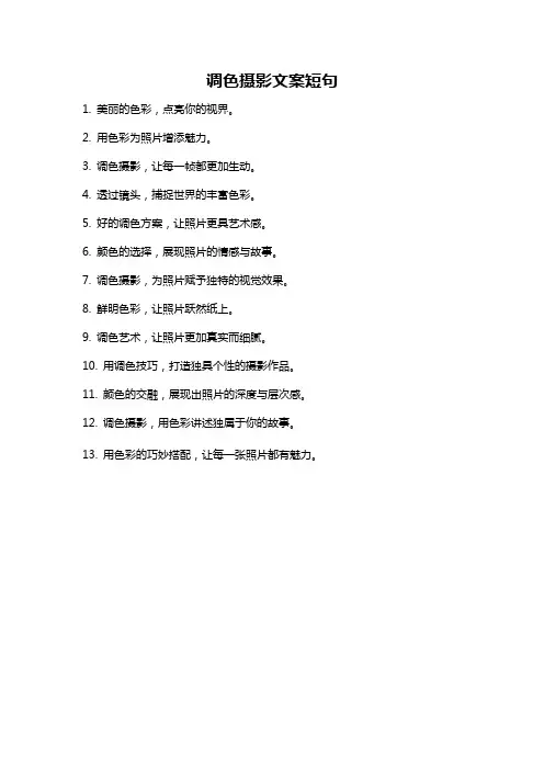 调色摄影文案短句