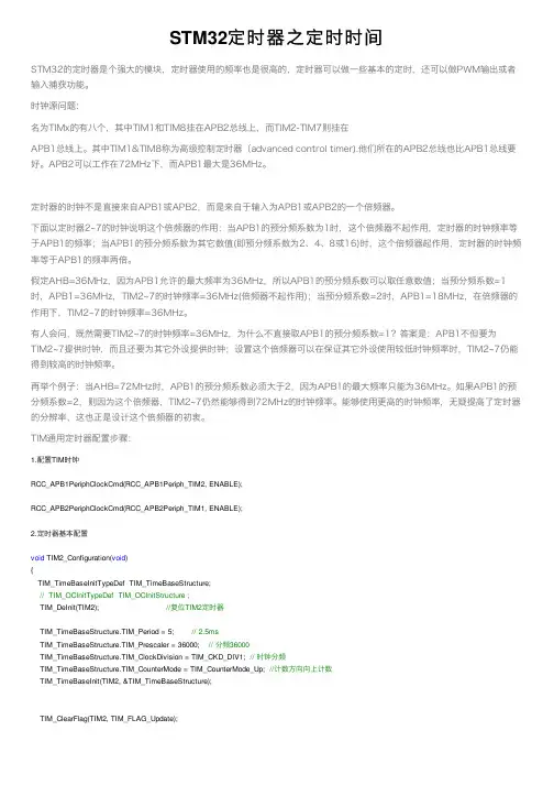 STM32定时器之定时时间