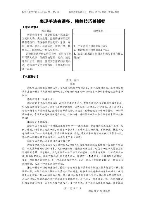 记叙文-表现手法