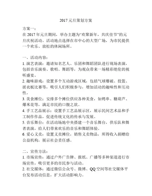 2017元旦策划方案