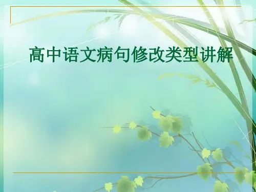 高中高考语文病句修改类型讲解 PPT课件 图文