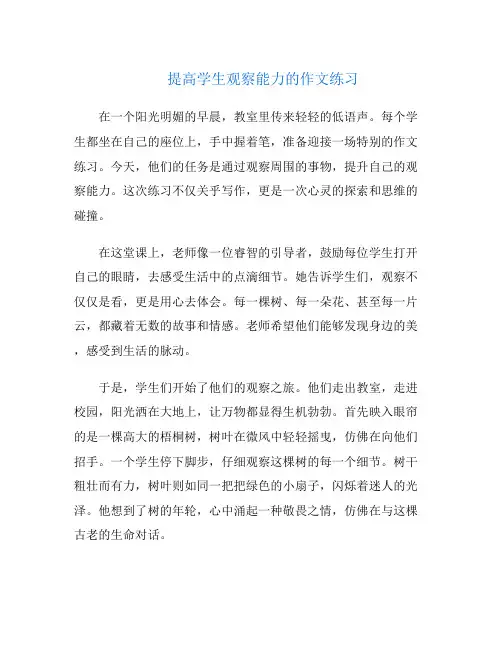 提高学生观察能力的作文练习