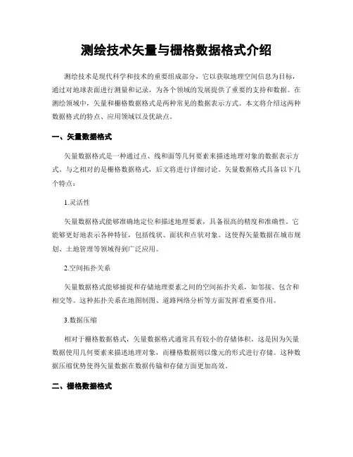 测绘技术矢量与栅格数据格式介绍
