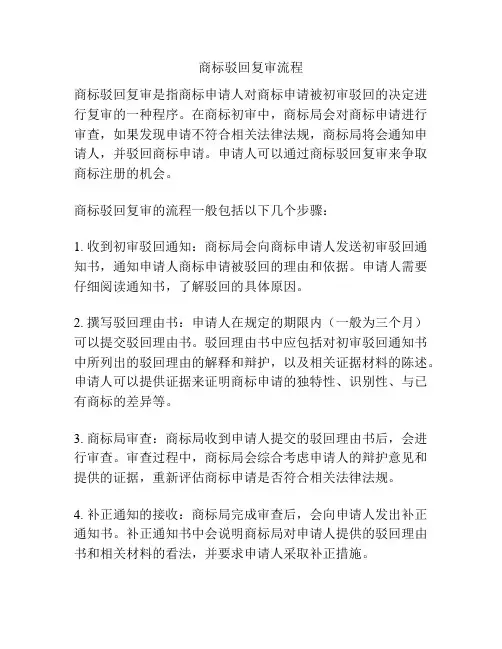 商标驳回复审流程