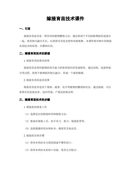 嫁接育苗技术课件