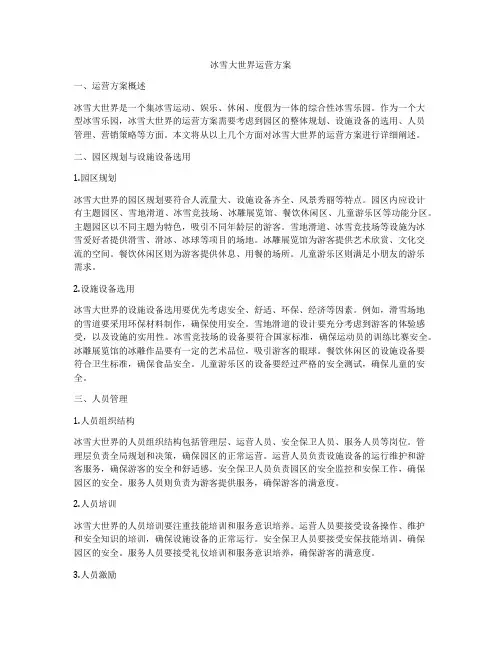 冰雪大世界运营方案