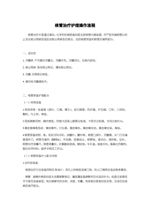 根管治疗护理操作流程
