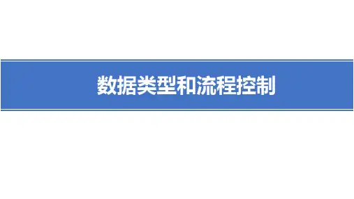 数据类型和流程控制
