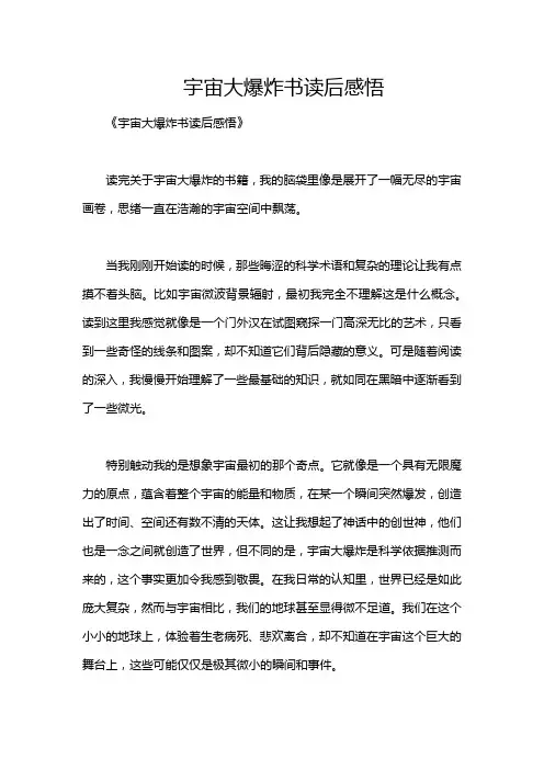 宇宙大爆炸书读后感悟