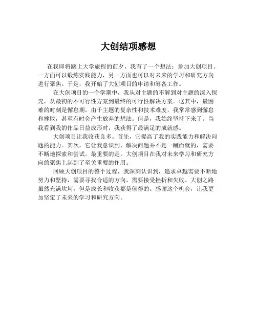 大创结项感想