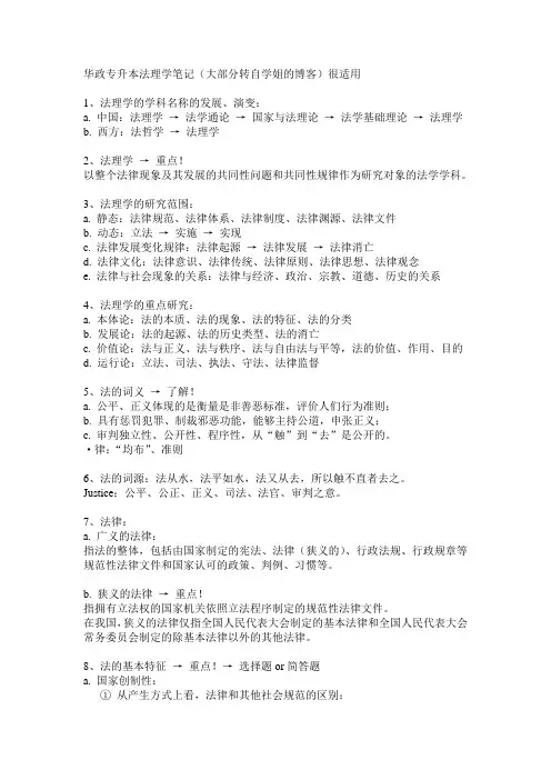 法理学笔记概括