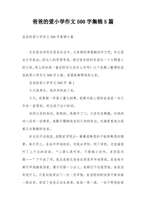 爸爸的爱小学作文500字集锦5篇