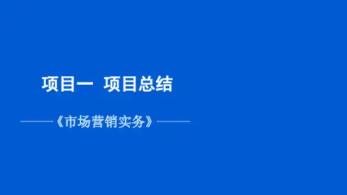 项目一 项目总结《市场营销实务》PPT课件