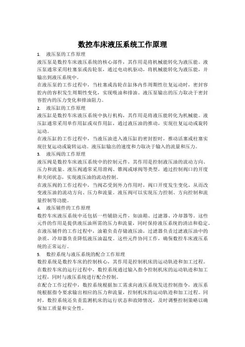 数控车床液压系统工作原理