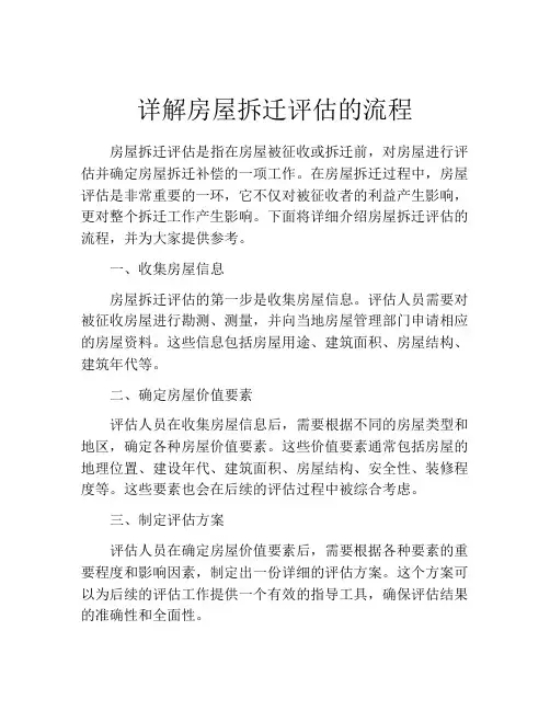 详解房屋拆迁评估的流程