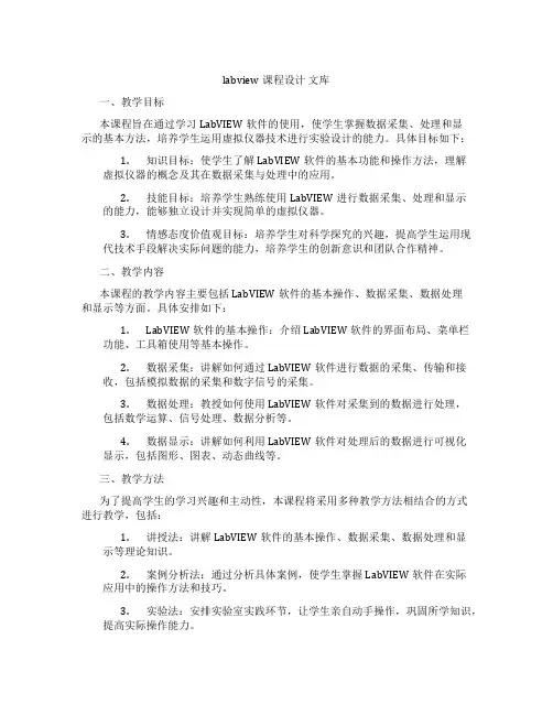 labview课程设计文库