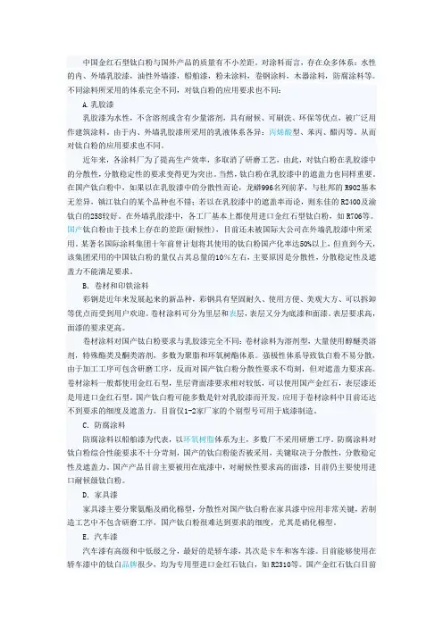 钛白粉在涂料中的应用