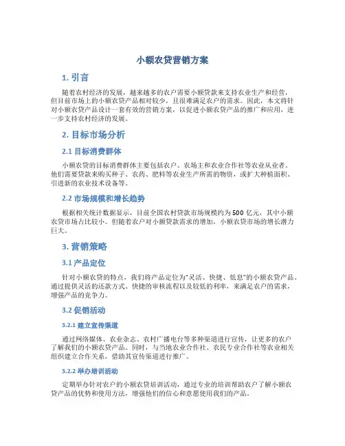 小额农贷营销方案