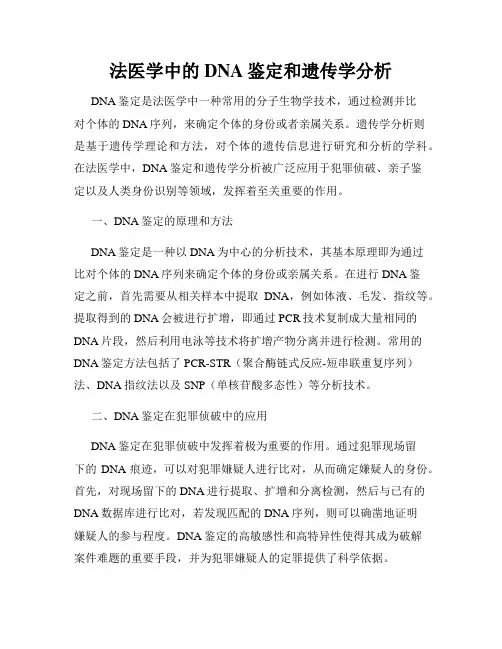 法医学中的DNA鉴定和遗传学分析