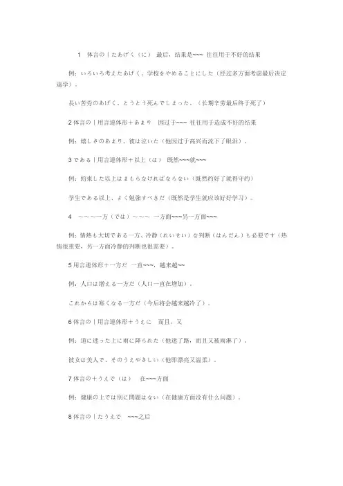 日语体言の用法