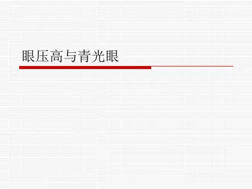 眼压高与青光眼
