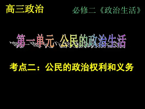 高中政治课件  公民的政治权利和义务