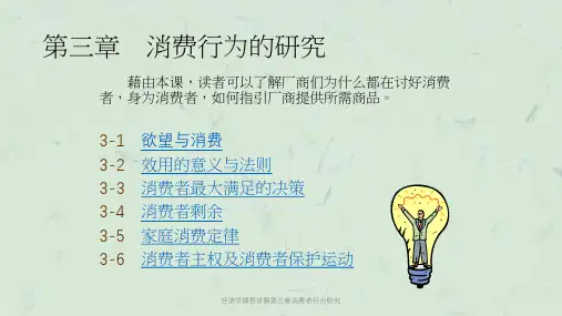 经济学课程讲解第三章消费者行为研究课件