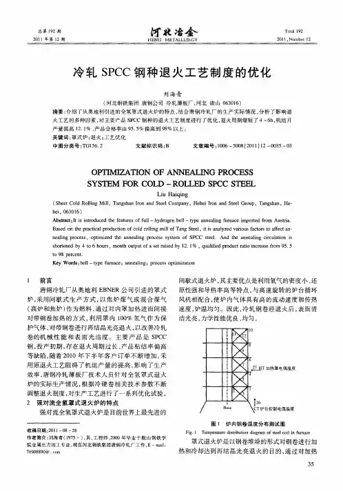 冷轧SPCC钢种退火工艺制度的优化