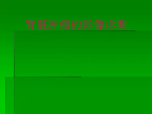 肾脏肿瘤的影像诊断