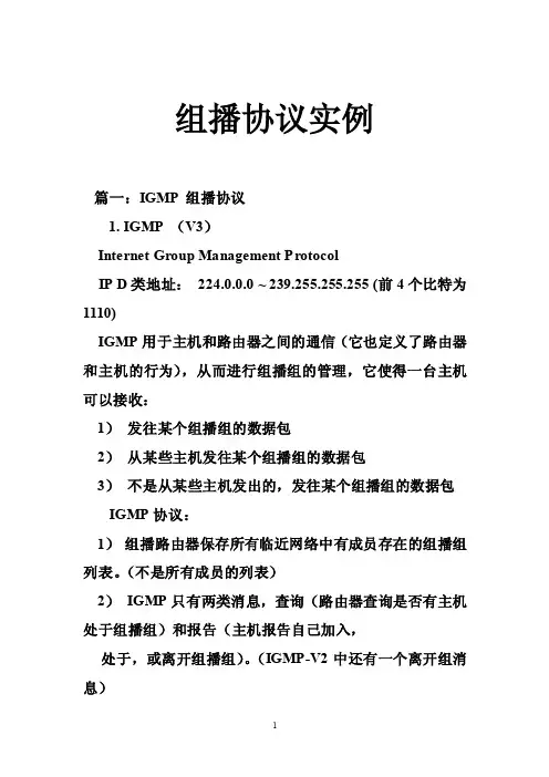 组播协议实例