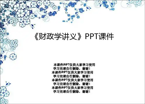《财政学讲义》PPT课件