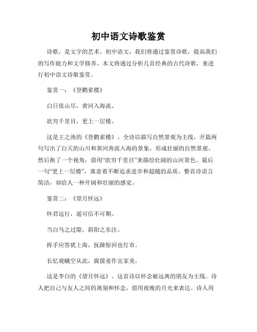 初中语文诗歌鉴赏