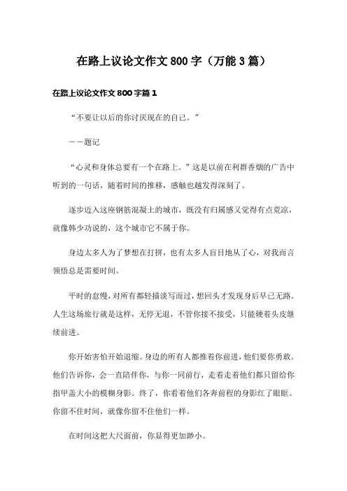 在路上议论文作文800字(万能3篇)