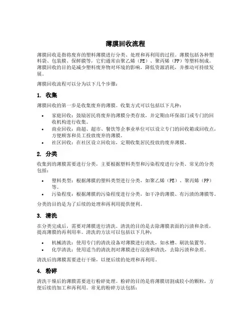 薄膜 回收 流程