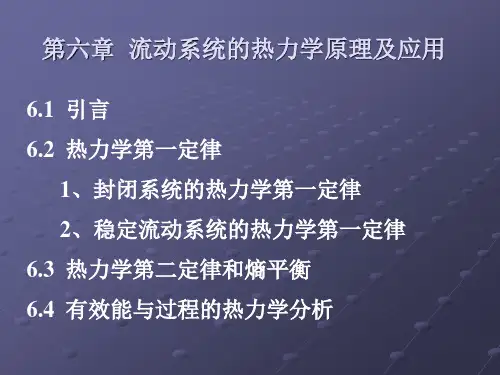 化工热力学第6章 流动系统的热力学原理及应用