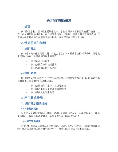 关于闸门整改措施