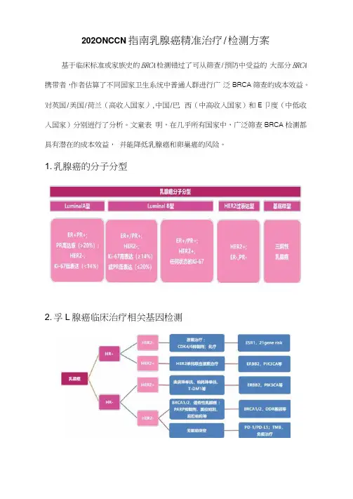 2020NCCN指南乳腺癌精准治疗检测方案