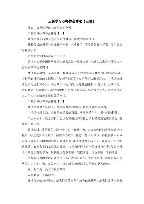 最新-三新学习心得体会精选【三篇】 精品