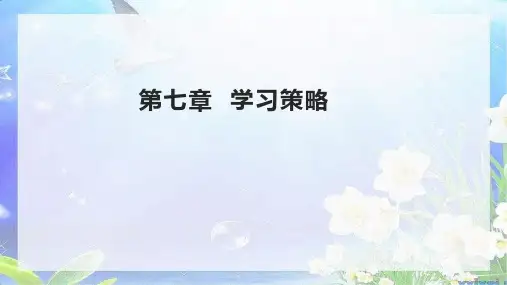 《教育心理学》课件——第七章-学习策略