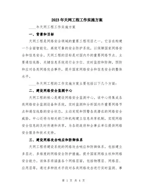 2023年天网工程工作实施方案