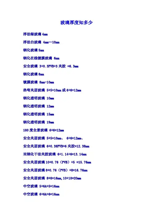 玻璃规格