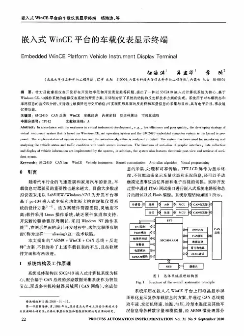嵌入式WinCE平台的车载仪表显示终端