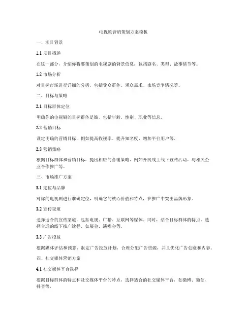 电视剧营销策划方案模板