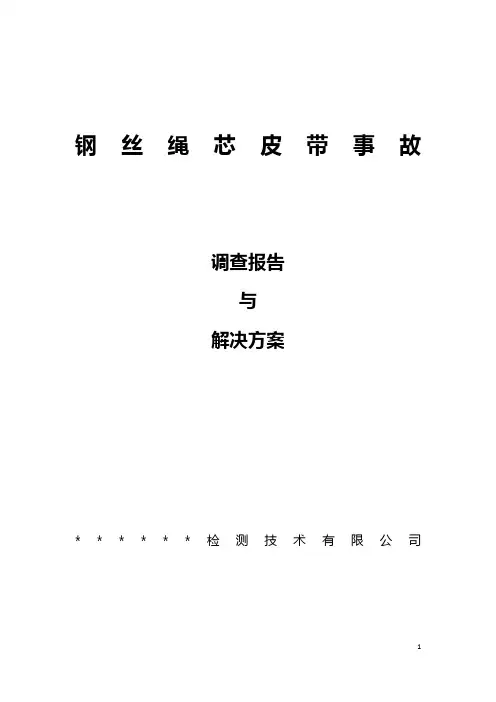 钢丝绳芯皮带事故调查报告与解决方案(9.28)