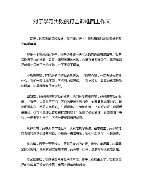 对于学习失败的打击迎难而上作文