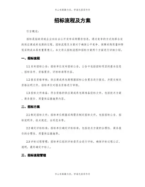 招标流程及方案